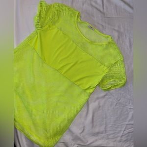 neon yellow oversized sheer shirt